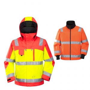 3-in-1 High Visibility Reflective Waterproof Parka