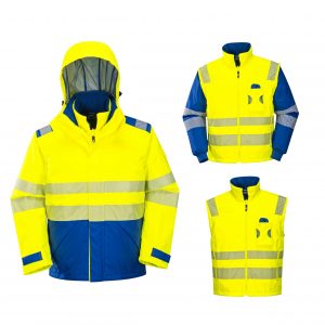 3-in-1 High Visibility Reflective Waterproof Parka